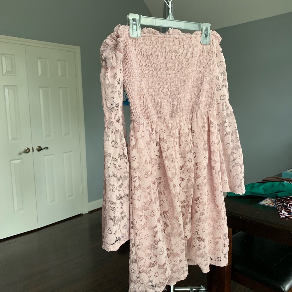 Pink Off-Shoulder Papaya Dress
